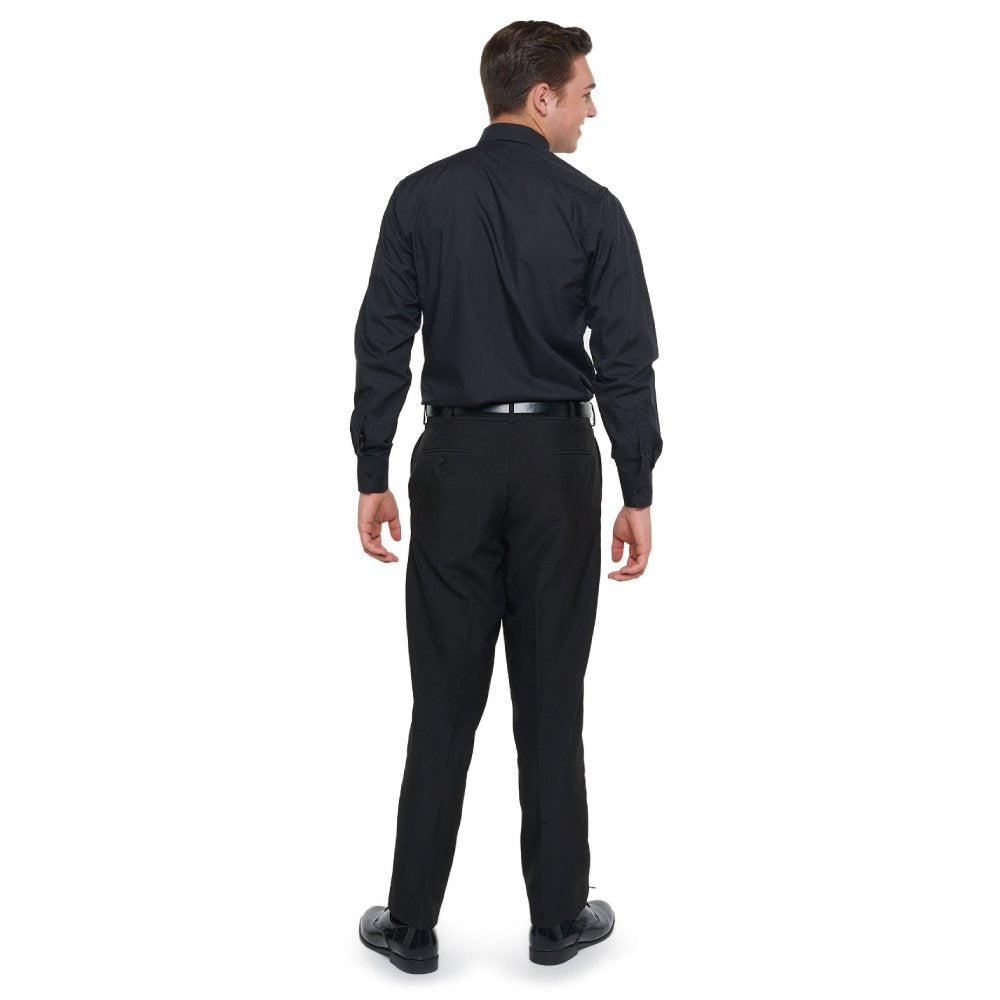all black dress shirt Noldares Men's Stretch Free Shirts Formal Wedding Prom Long Sleeve Slim Fit Button Up Shirt(Black,L), Size: Large tailored silhouette without sacrificing comfort goTIELESS Ultimate Dress Shirt (Black)