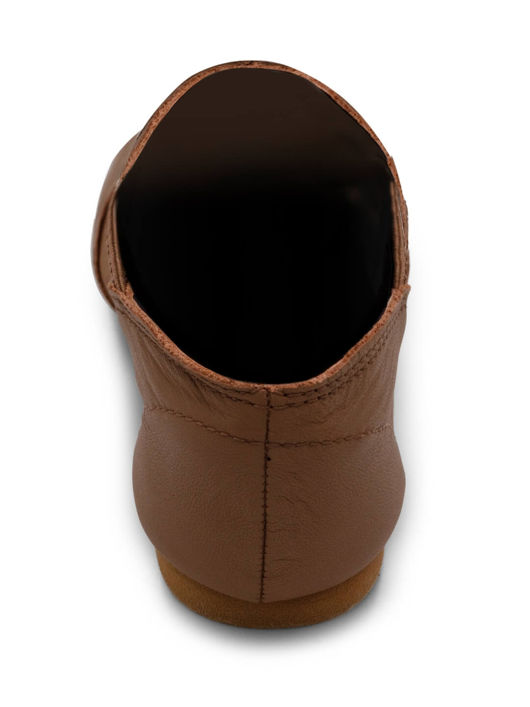 Top-down view of E-Series Jazz Slip On dance shoes in Skintone 60 against a clean white background.